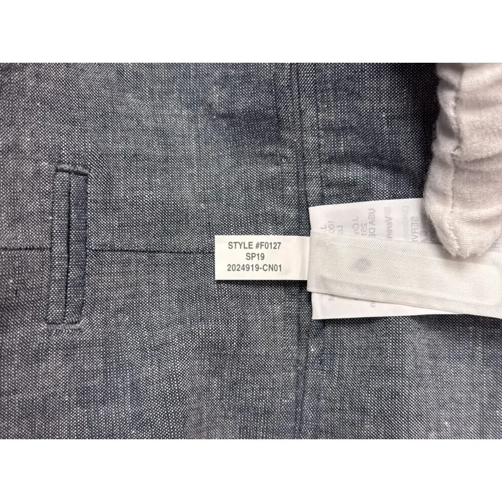 J Crew Ludlow Slim Blazer 40 R Mens Somelos Cotton Linen Blue Chambray Jacket